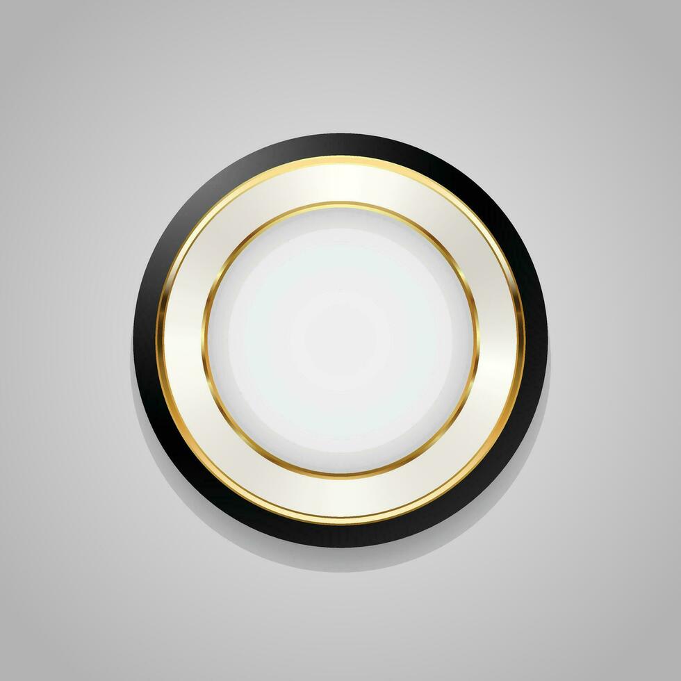 luxe gouden zwart badges en etiketten. retro wijnoogst cirkel insigne ontwerp vector