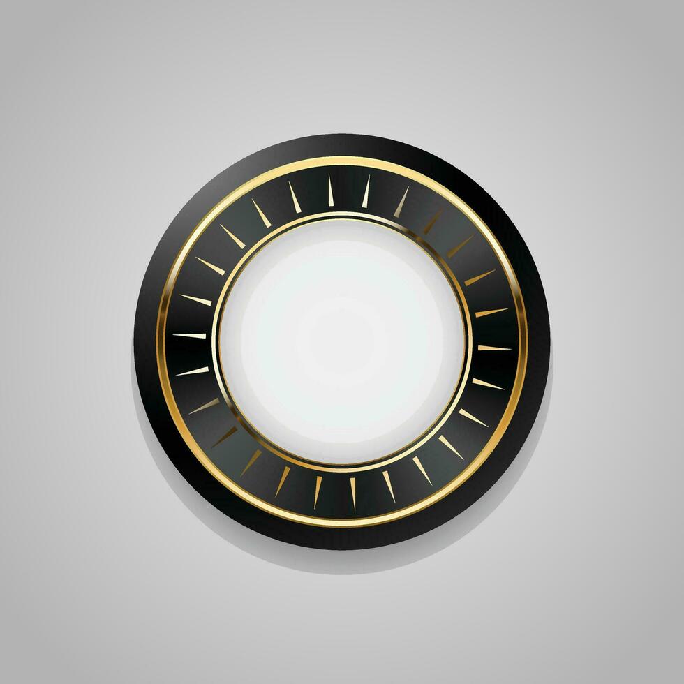 luxe gouden zwart badges en etiketten. retro wijnoogst cirkel insigne ontwerp vector