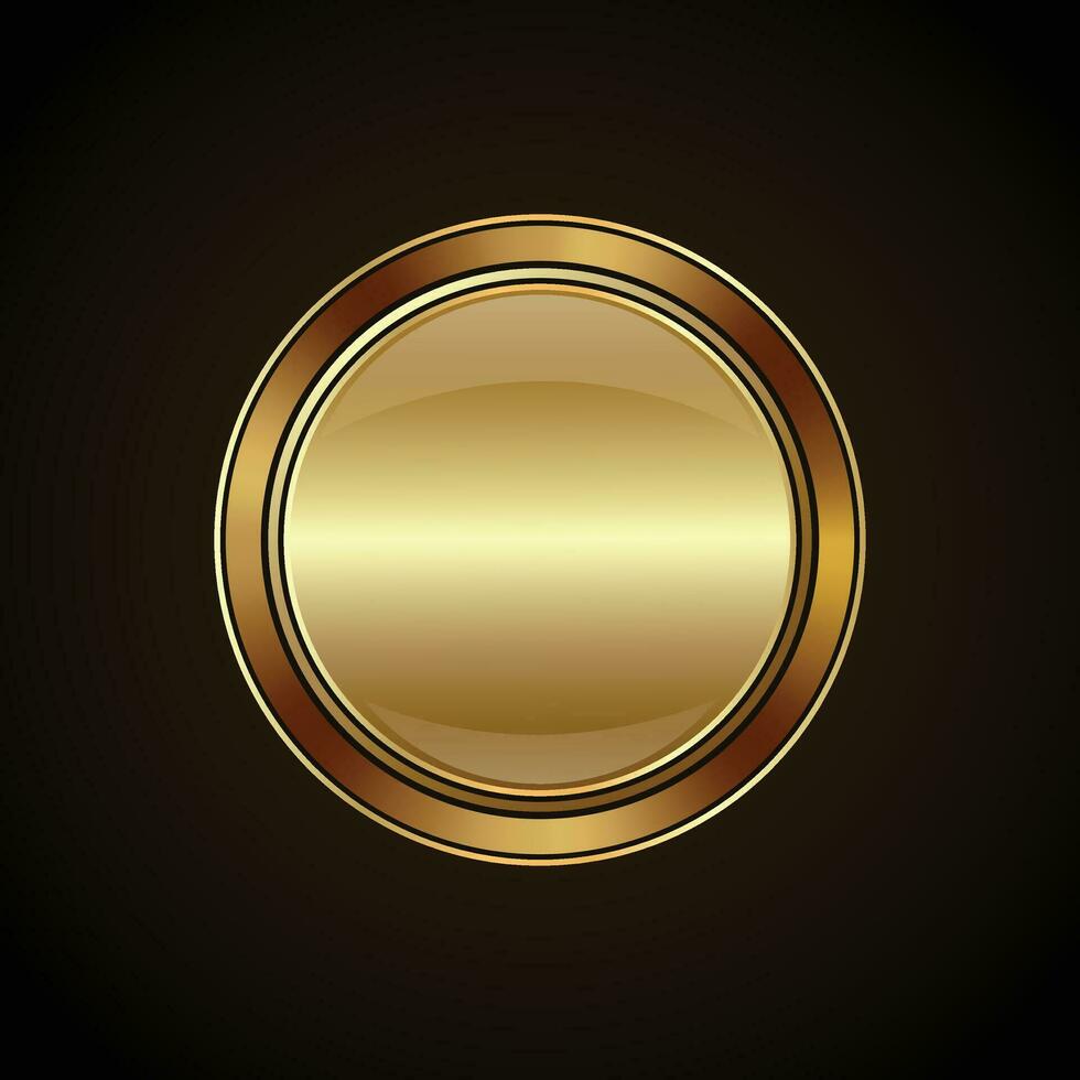 luxe gouden badges en etiketten. retro wijnoogst cirkel insigne ontwerp vector