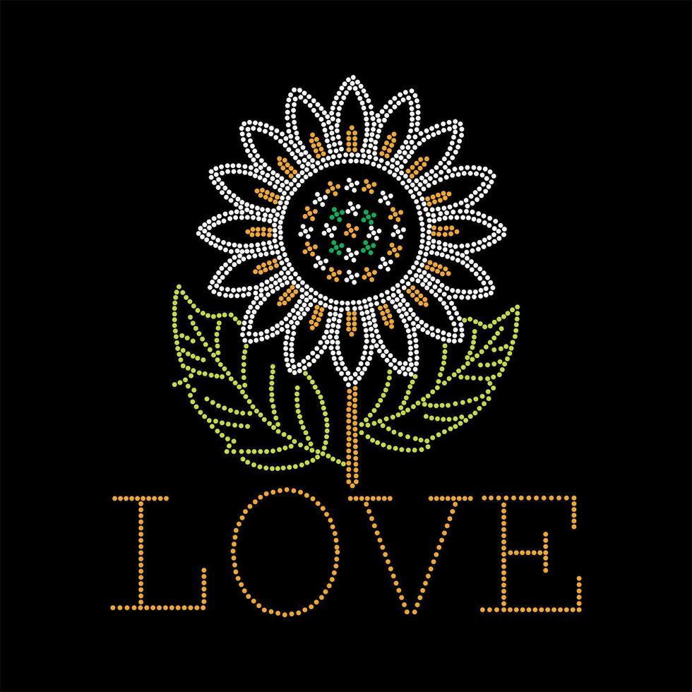 liefde zonnebloem t-shirt ontwerp vector