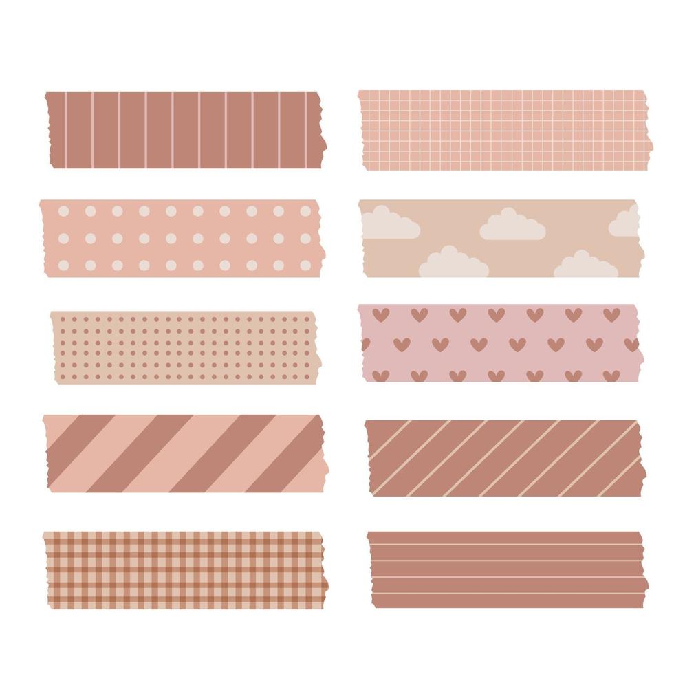 handgetekende washi tape-collectie vector