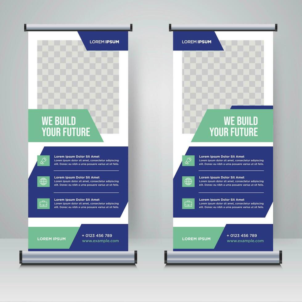 corporate rollup of x banner ontwerpsjabloon vector