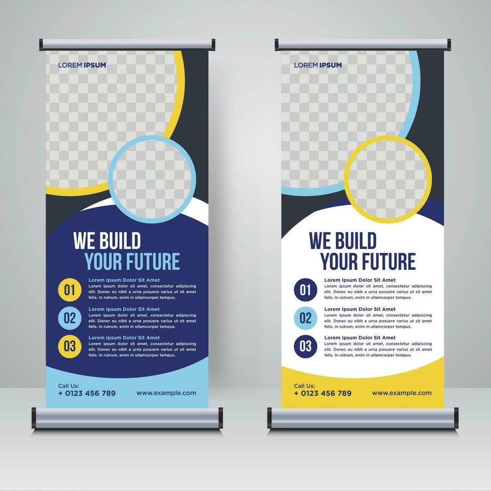 corporate rollup of x banner ontwerpsjabloon vector