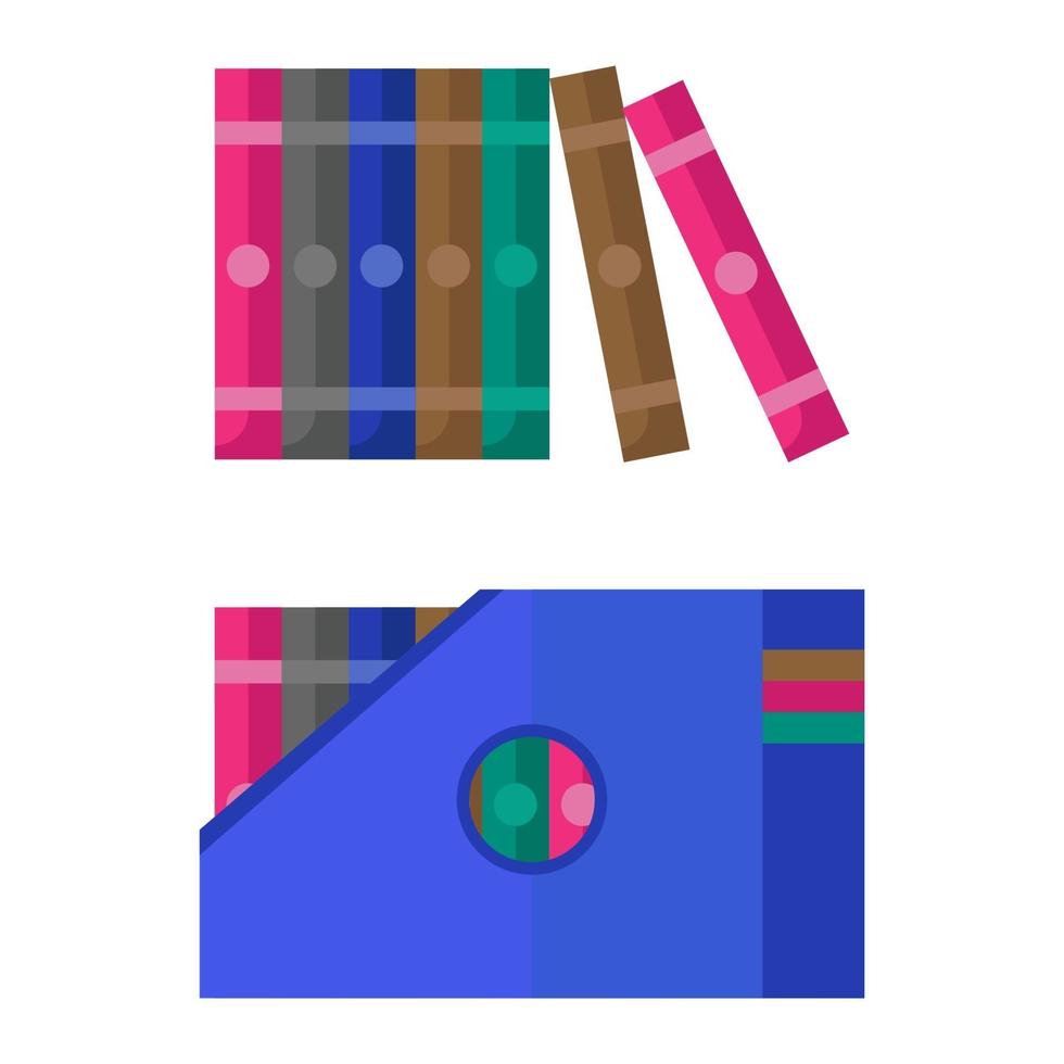 plat ontwerp van stapel gekleurde boeken 4 vector