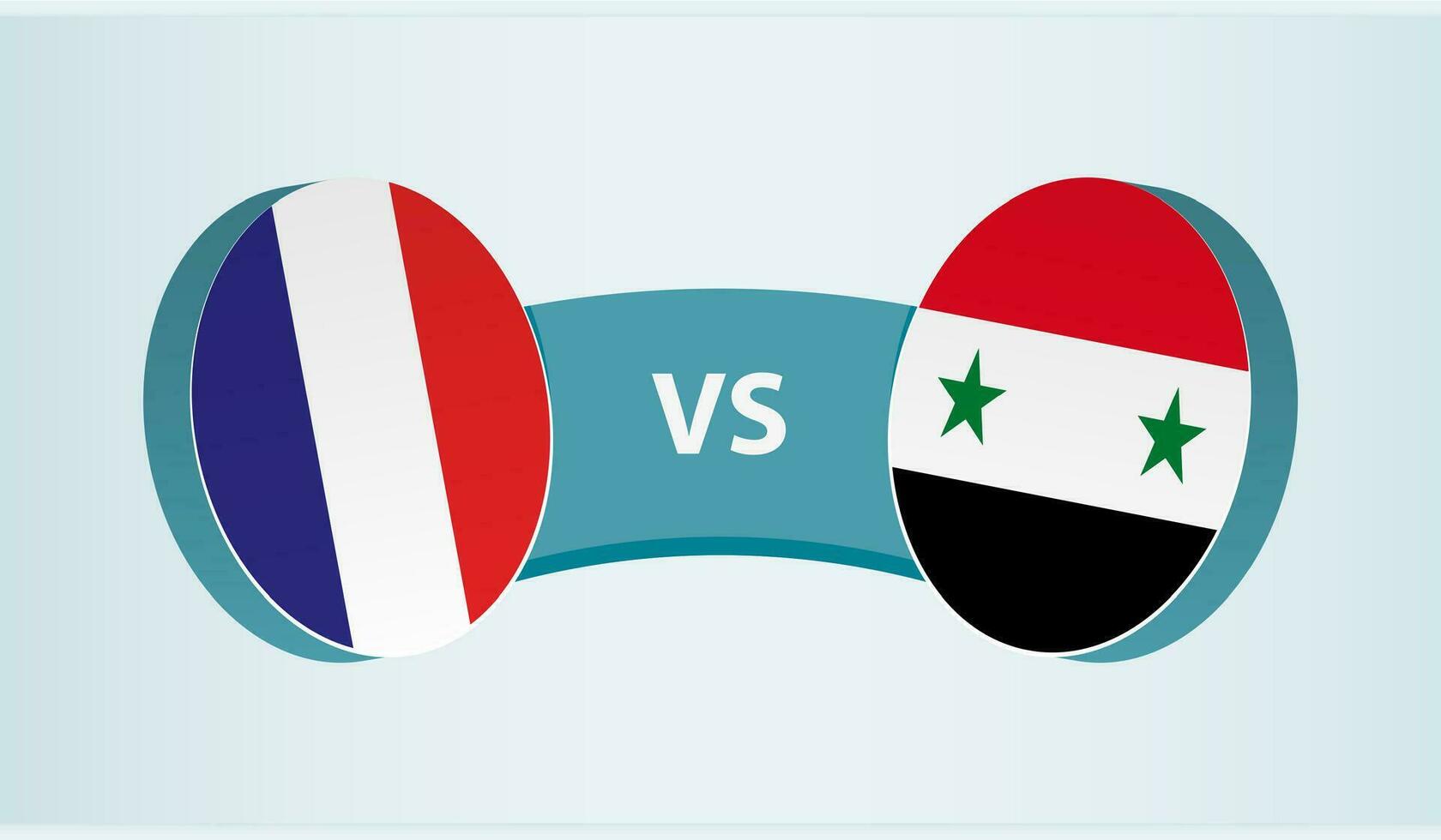 Frankrijk versus Syrië, team sport- wedstrijd concept. vector