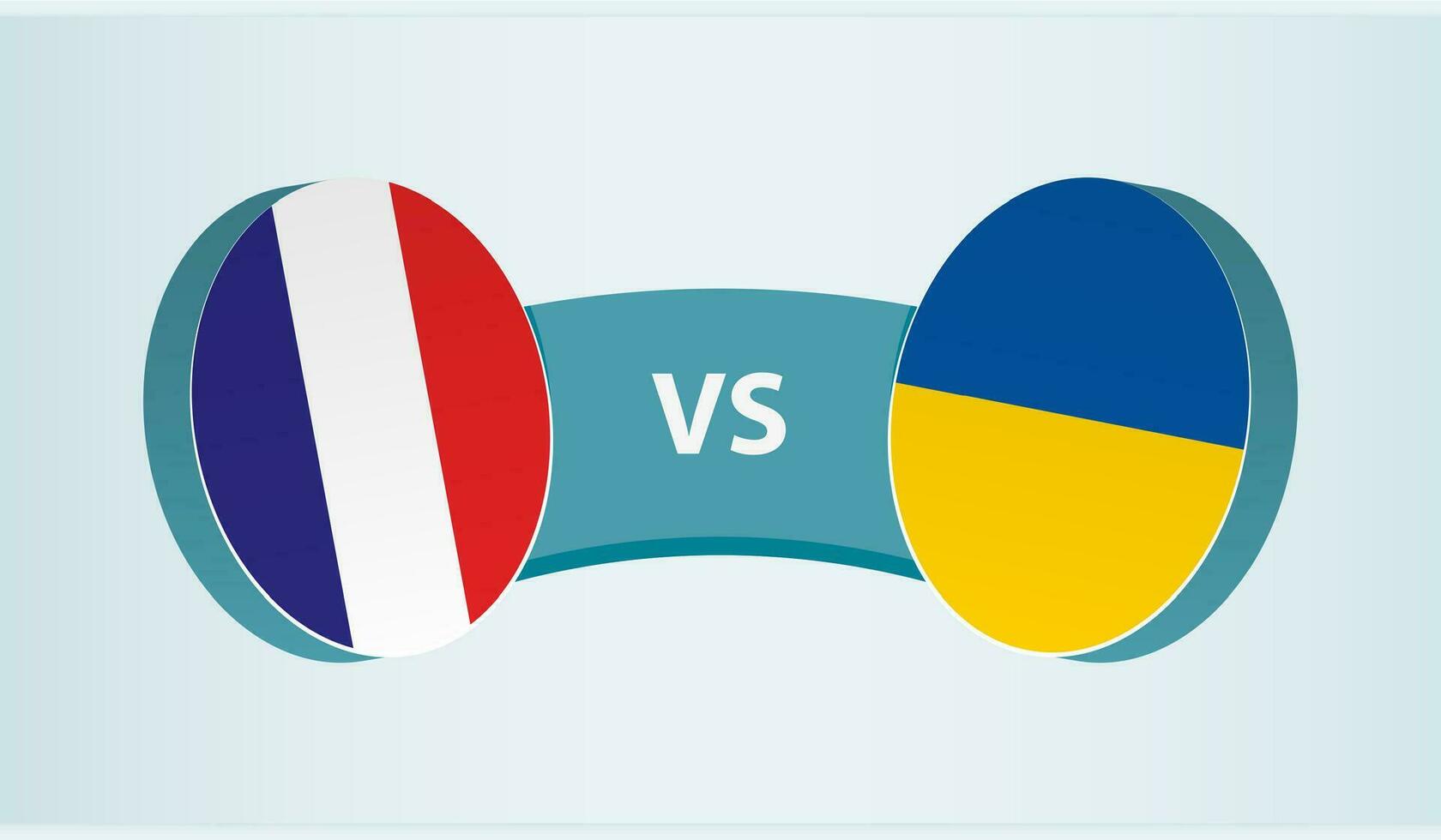 Frankrijk versus Oekraïne, team sport- wedstrijd concept. vector