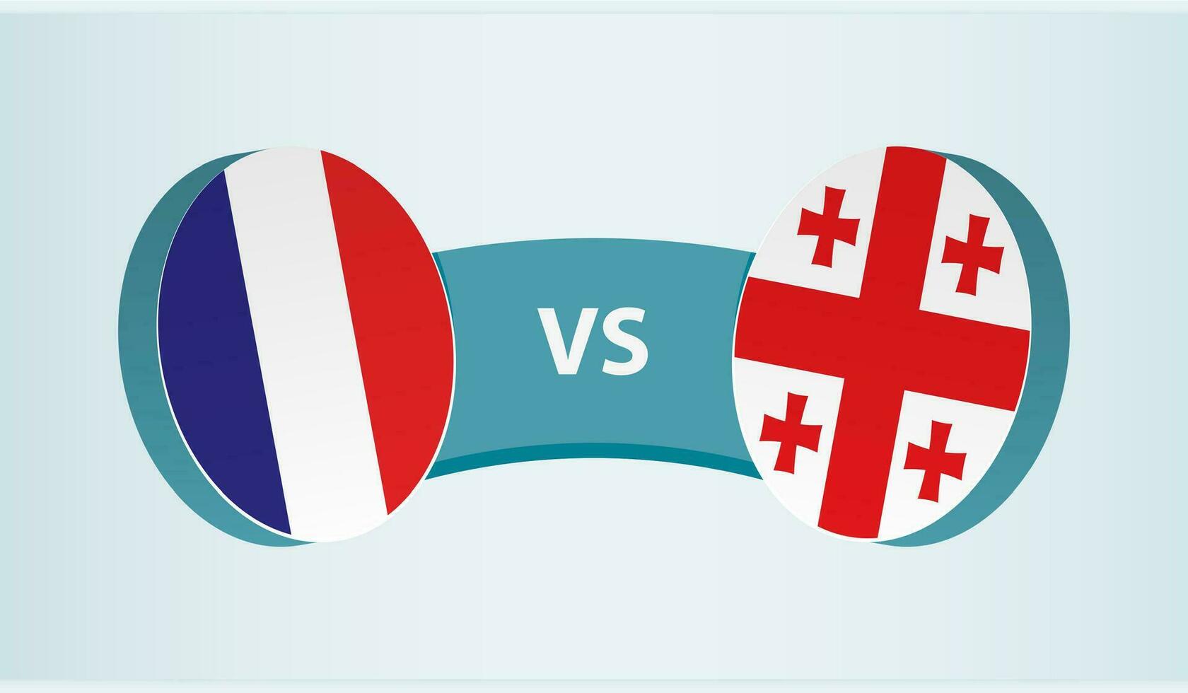 Frankrijk versus Georgië, team sport- wedstrijd concept. vector