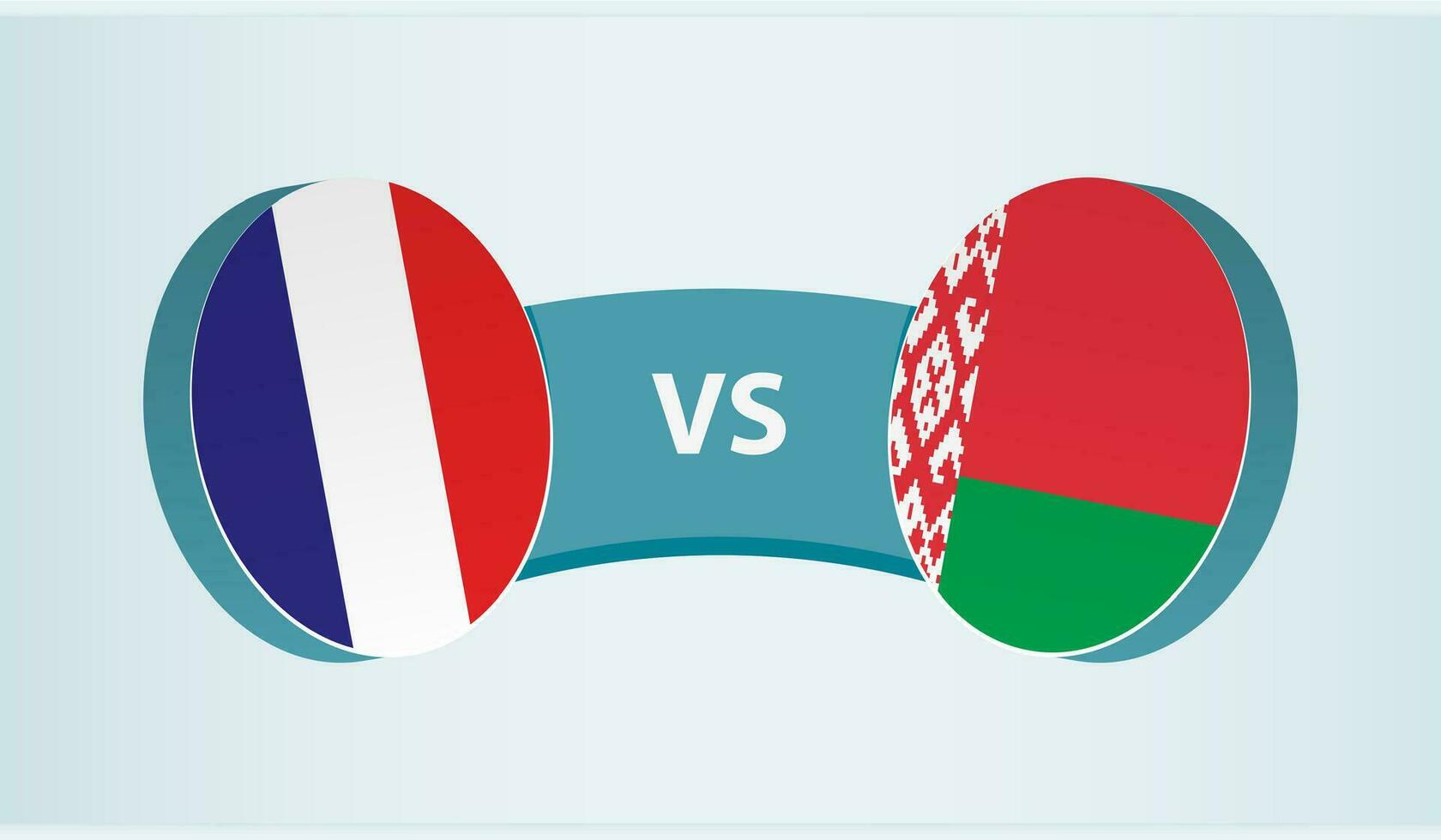 Frankrijk versus Wit-Rusland, team sport- wedstrijd concept. vector