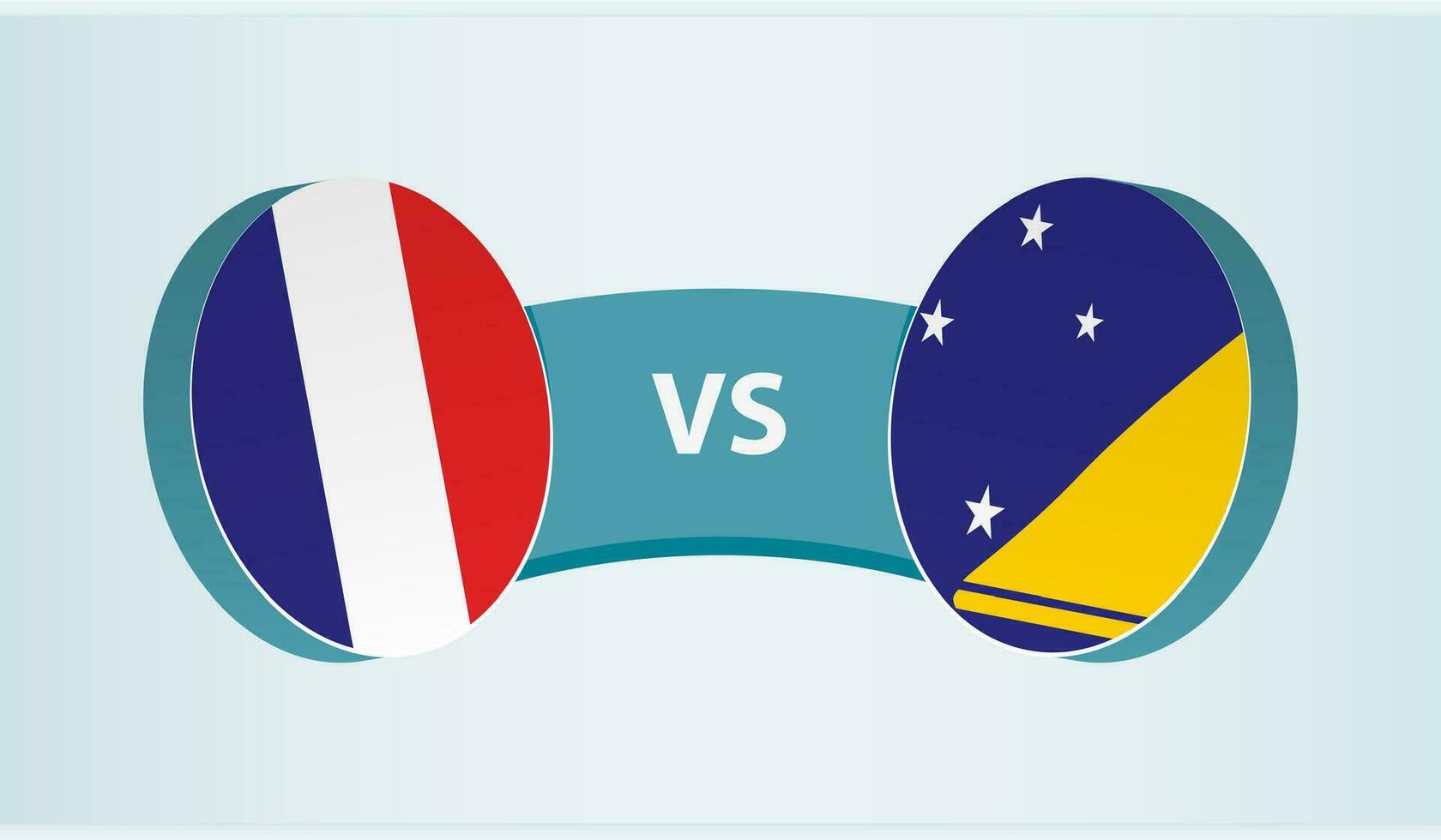 Frankrijk versus tokelau, team sport- wedstrijd concept. vector