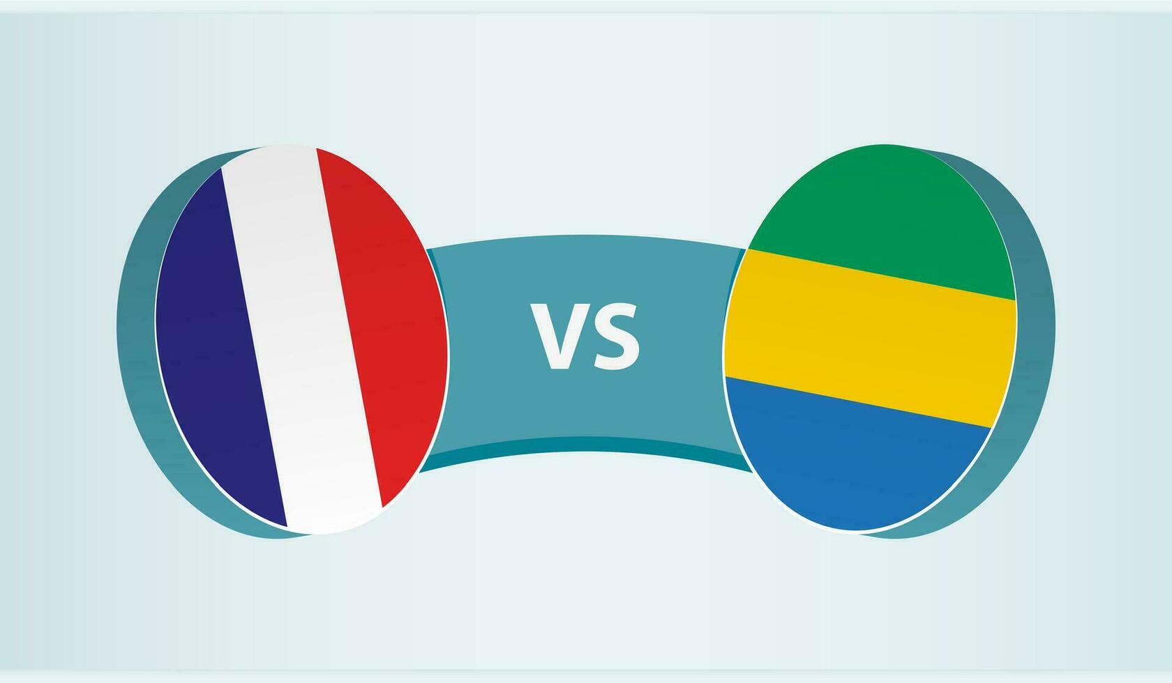 Frankrijk versus Gabon, team sport- wedstrijd concept. vector