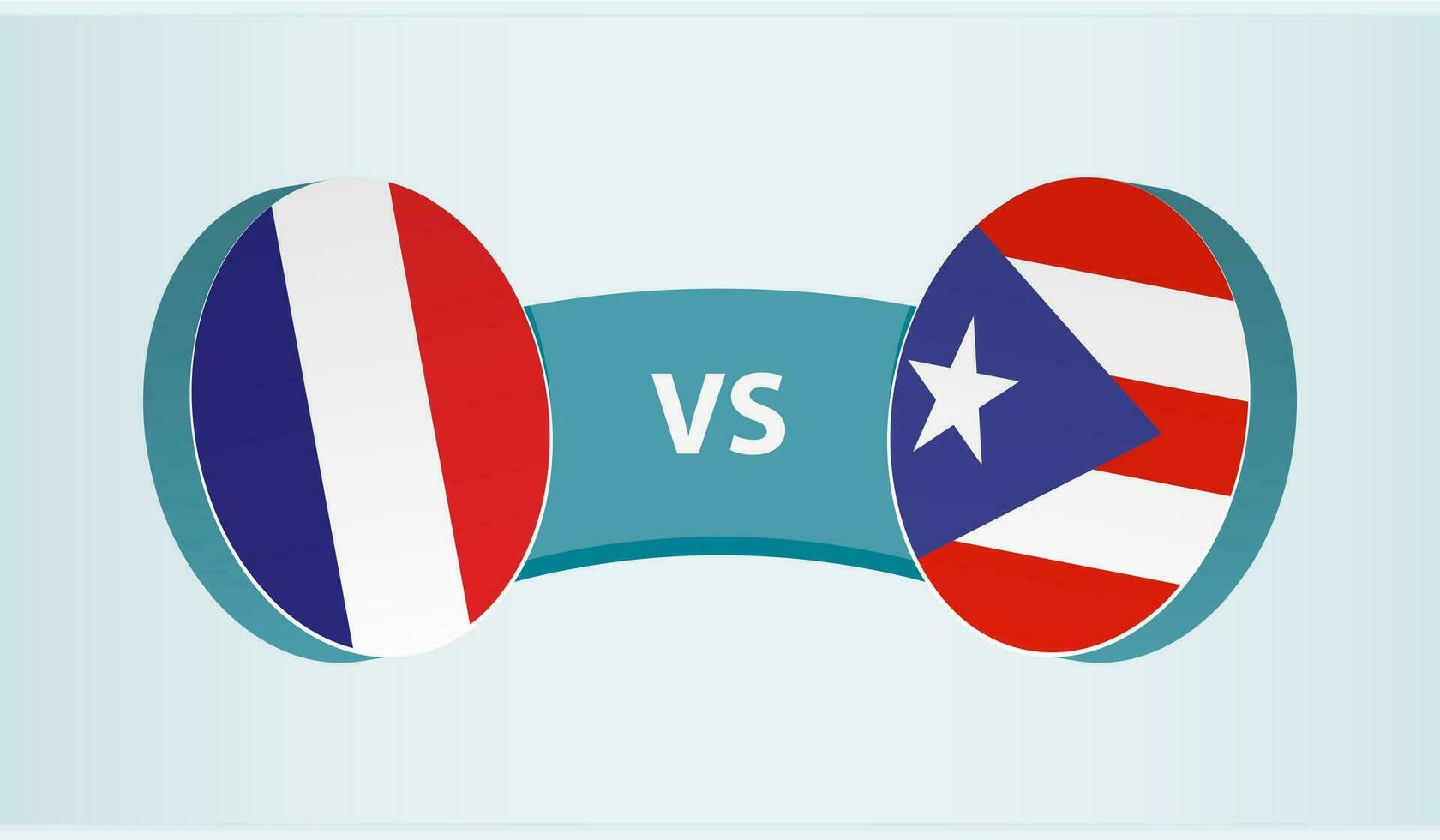 Frankrijk versus puerto rico, team sport- wedstrijd concept. vector