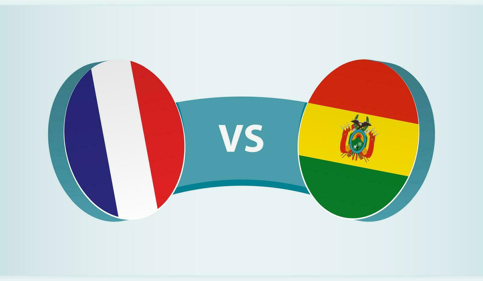 Frankrijk versus Bolivia, team sport- wedstrijd concept. vector