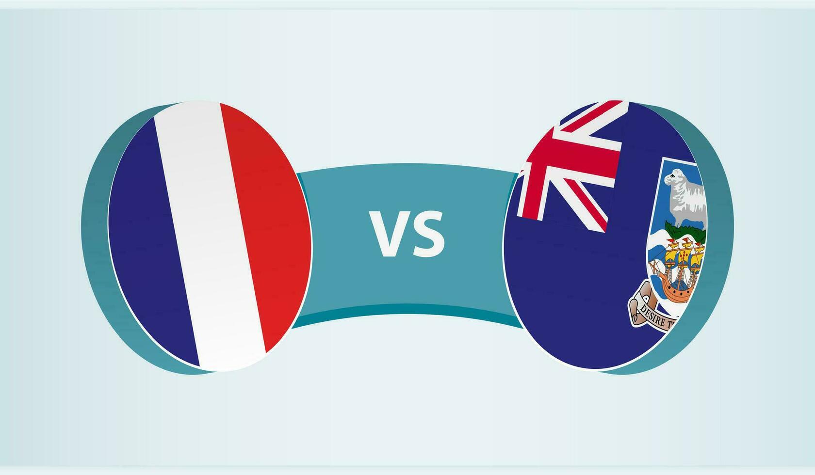 Frankrijk versus Falkland eilanden, team sport- wedstrijd concept. vector