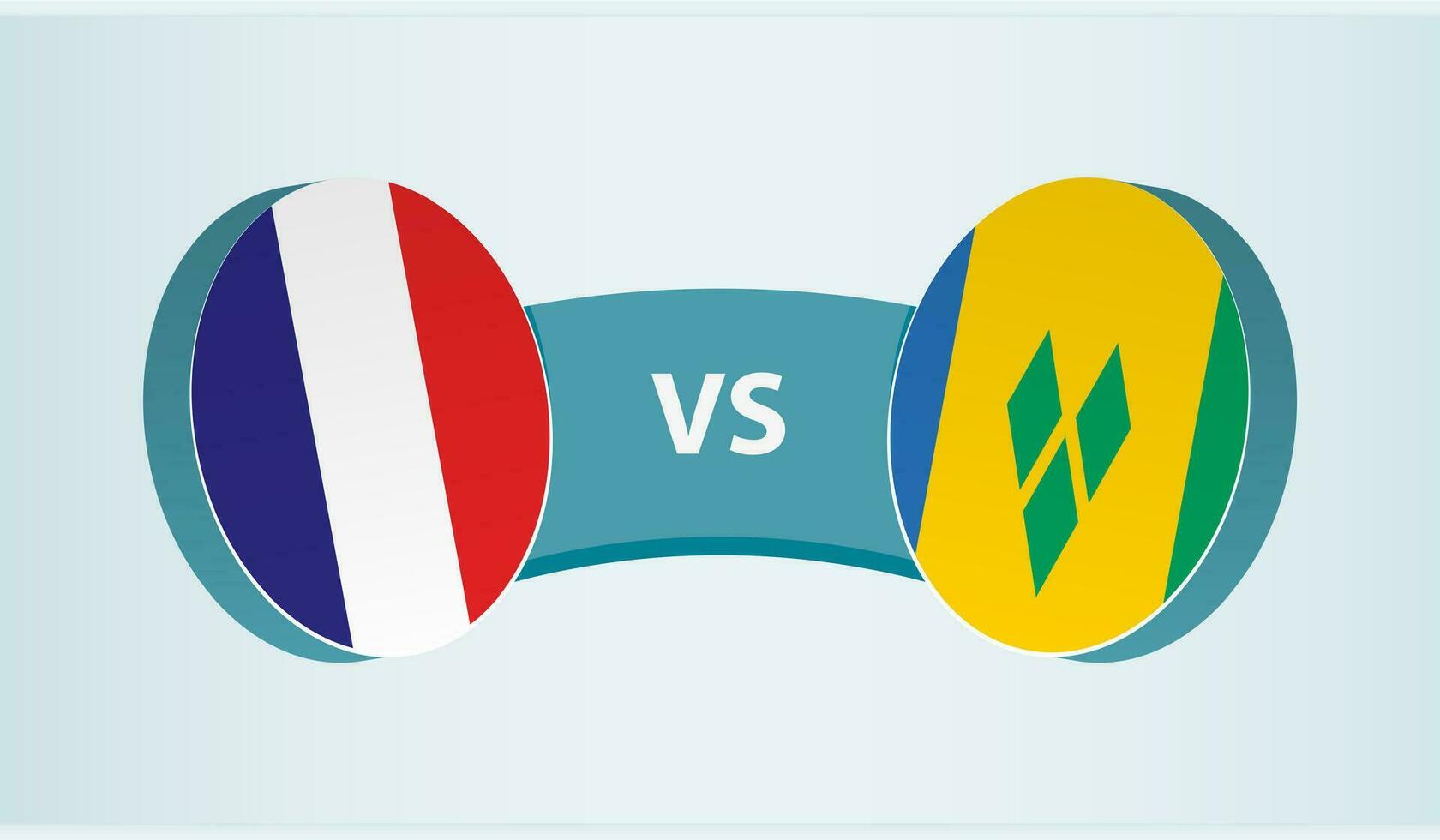 Frankrijk versus heilige vincent en de grenadines, team sport- wedstrijd concept. vector