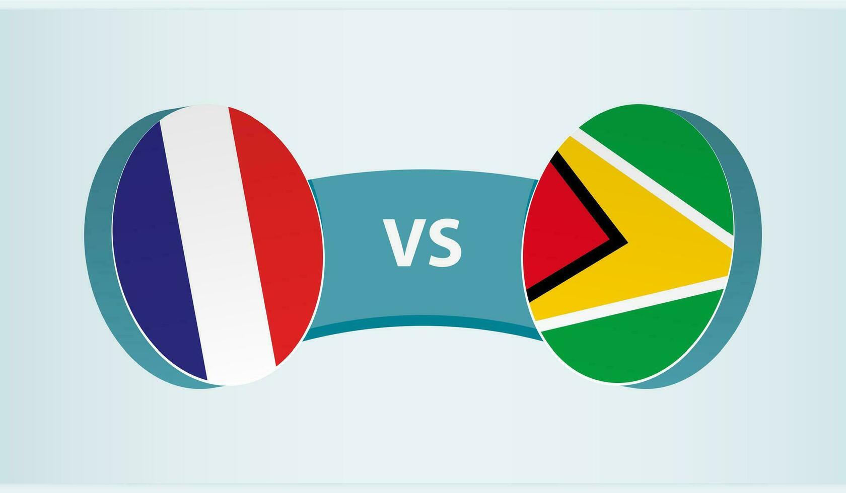 Frankrijk versus Guyana, team sport- wedstrijd concept. vector