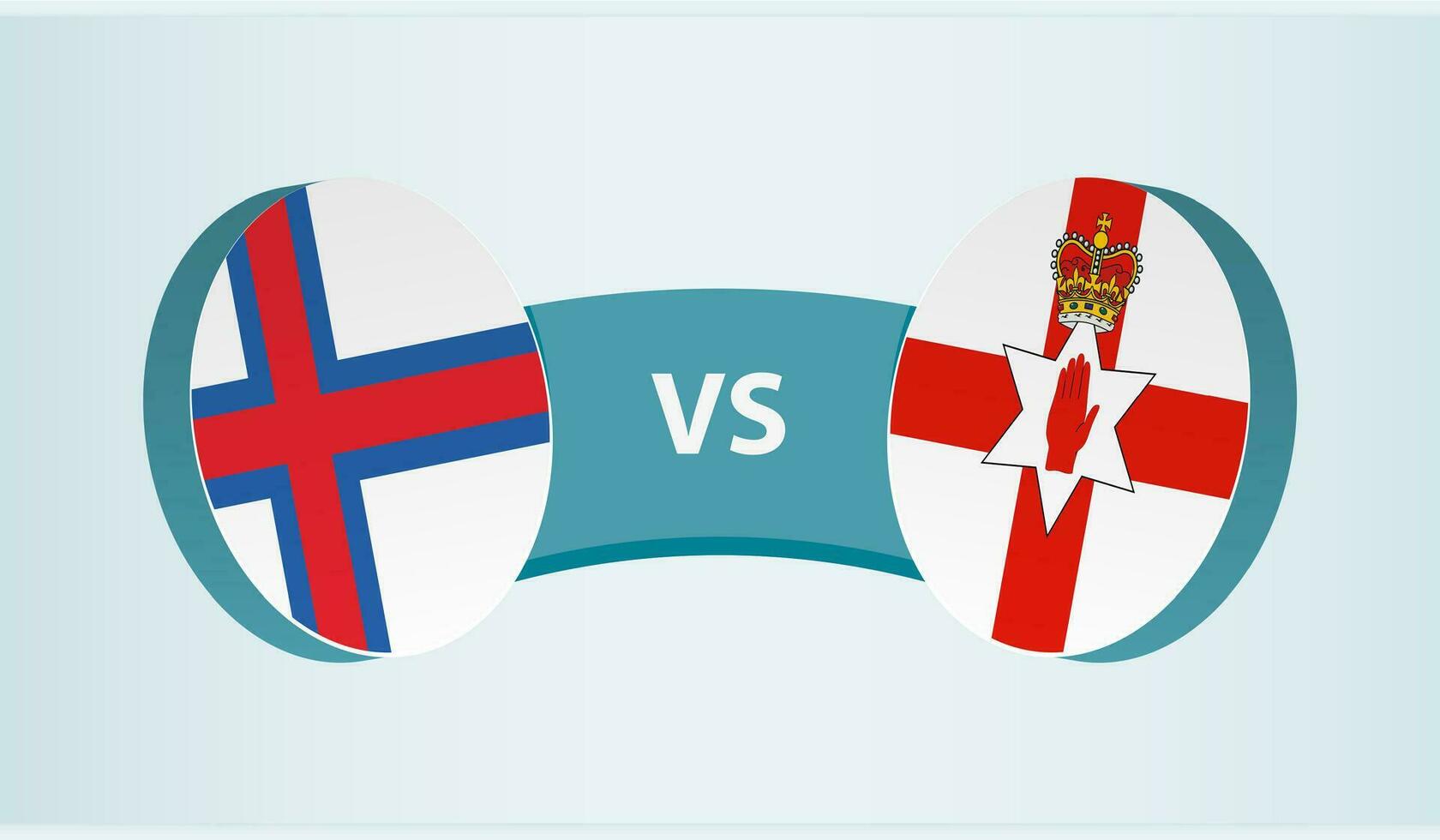 Faeröer eilanden versus noordelijk Ierland, team sport- wedstrijd concept. vector