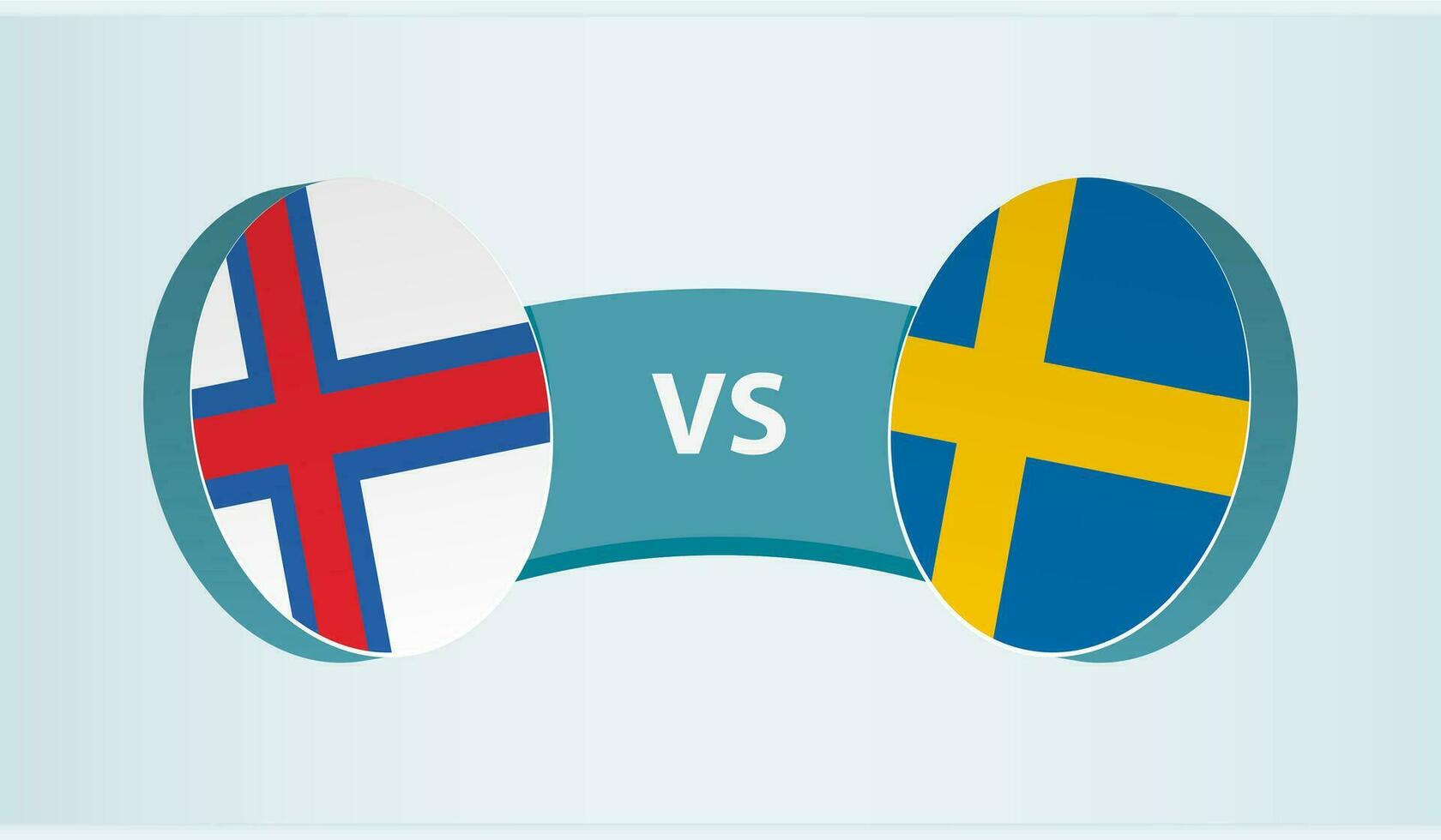 Faeröer eilanden versus Zweden, team sport- wedstrijd concept. vector