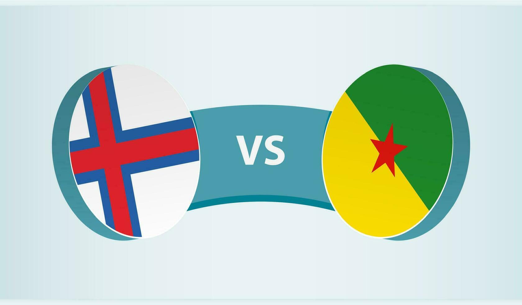 Faeröer eilanden versus Frans Guyana, team sport- wedstrijd concept. vector