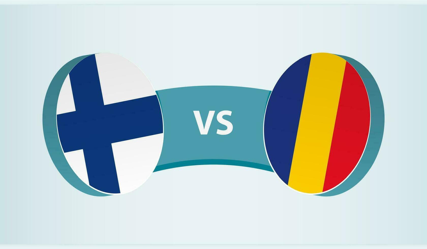 Finland versus Roemenië, team sport- wedstrijd concept. vector