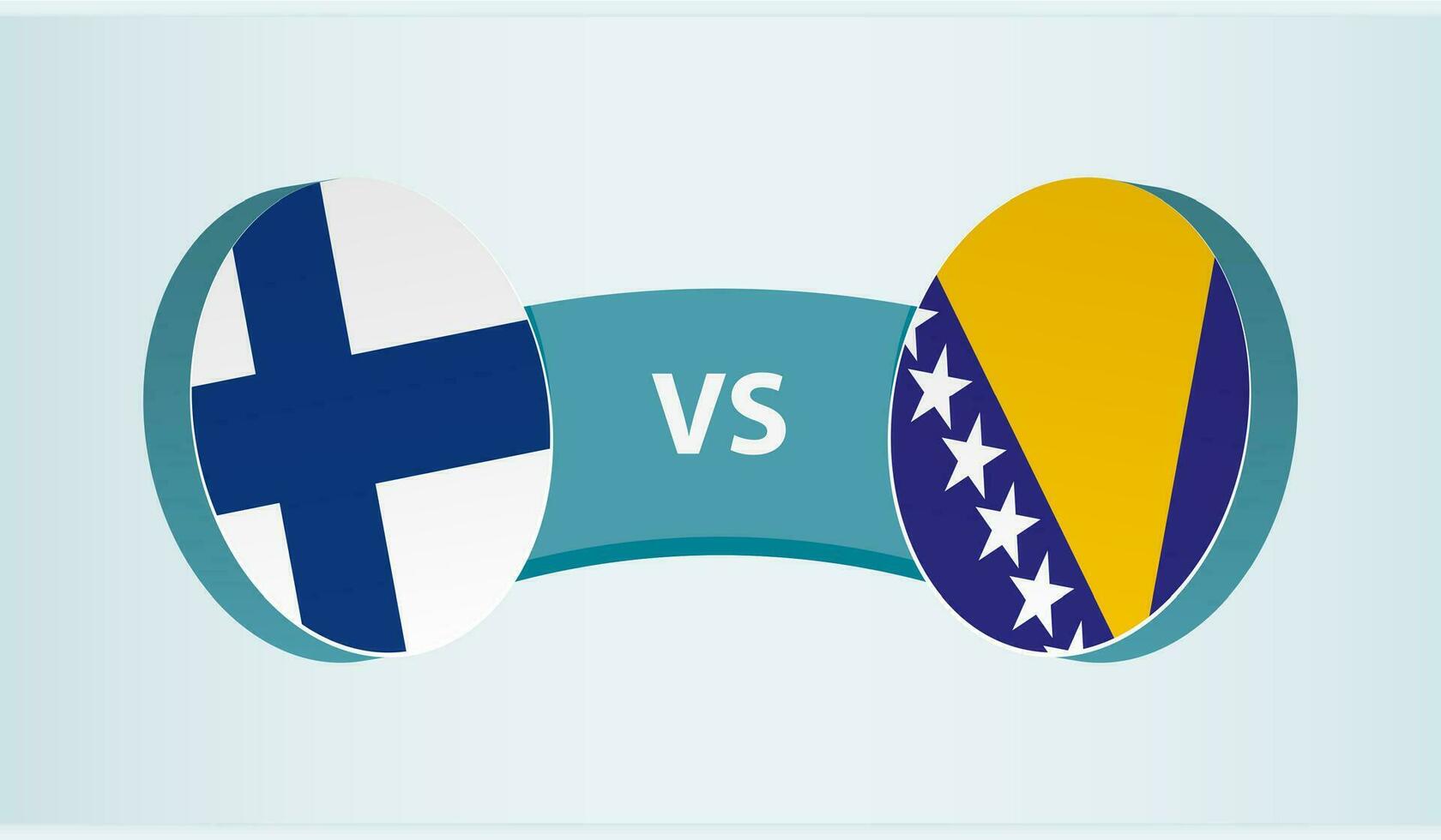 Finland versus Bosnië en herzegovina, team sport- wedstrijd concept. vector