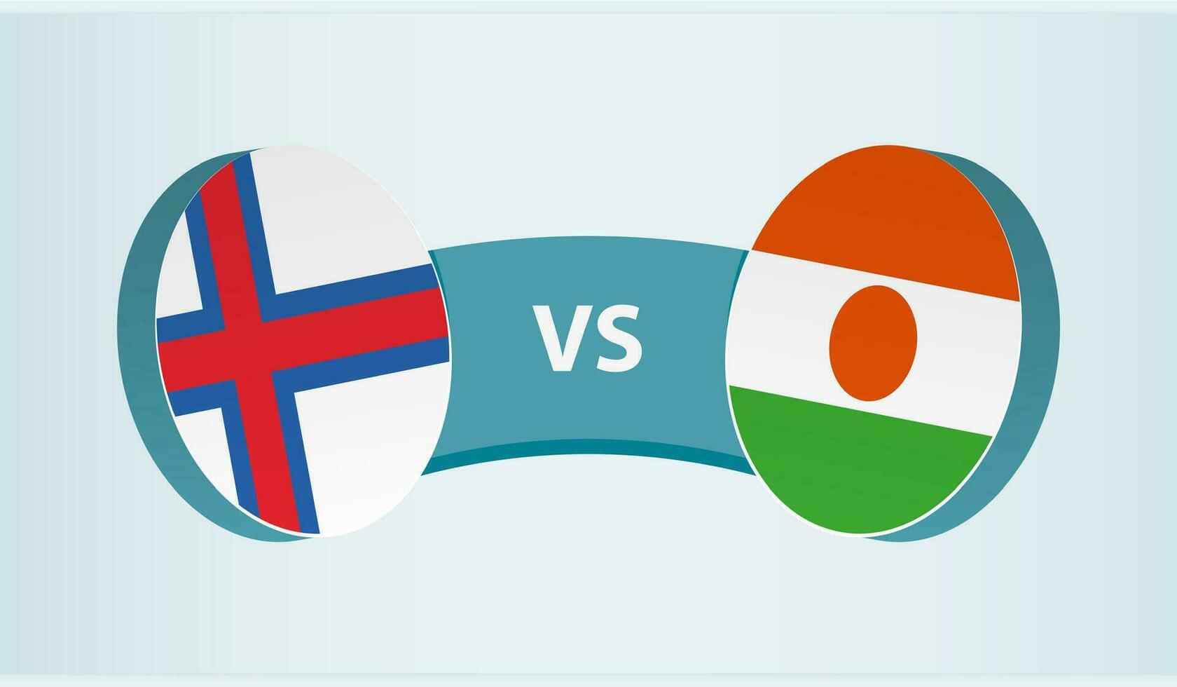 Faeröer eilanden versus Niger, team sport- wedstrijd concept. vector