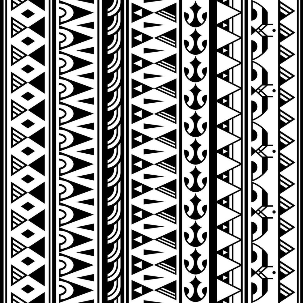 reeks van Maori polynesisch tatoeëren armbanden grens. tribal mouw naadloos patroon vector. samoa armband tatoeëren ontwerp voor arm of voet. vector