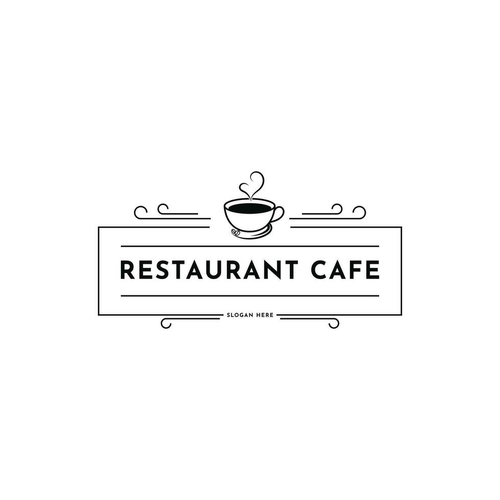koffie kop logo ontwerp etiket voor restaurant koffie winkel wijnoogst retro stijl vector