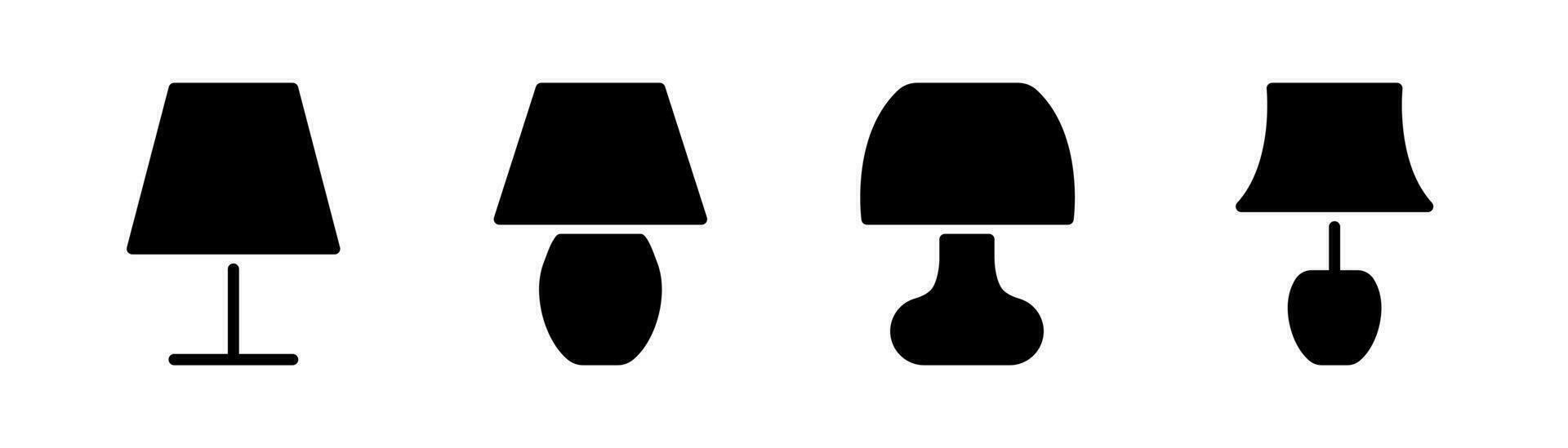 bureau lamp glyph icoon. tafel lamp icoon set. lamp teken in glief. voorraad vector illustratie.
