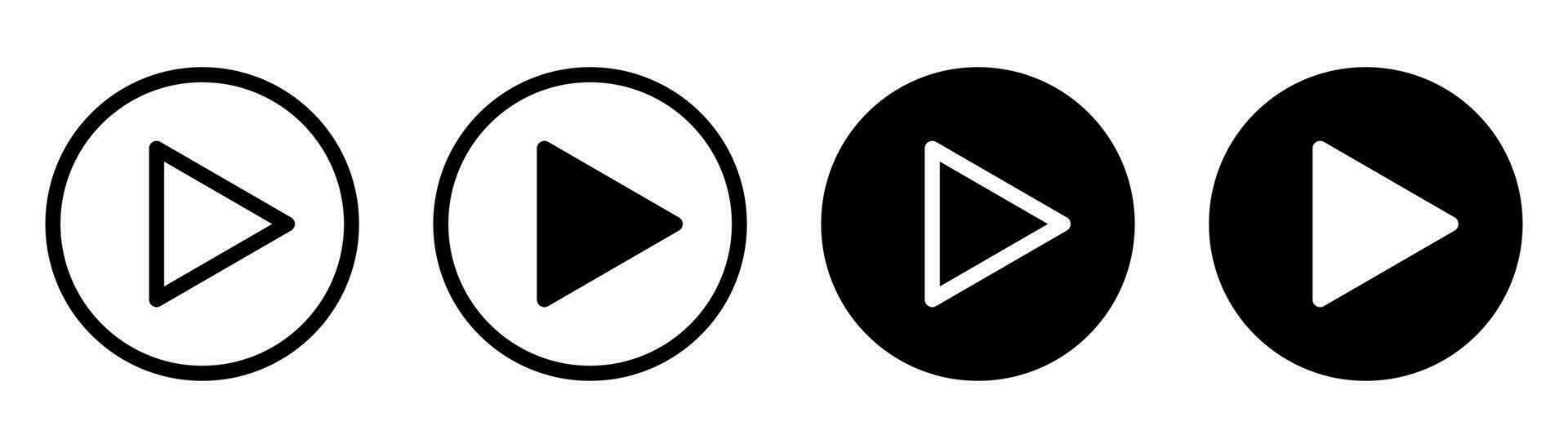 Speel knop. media knop verzameling. Speel symbool in lijn en glief. audio teken in cirkel. media icoon verzameling. voorraad vector illustratie