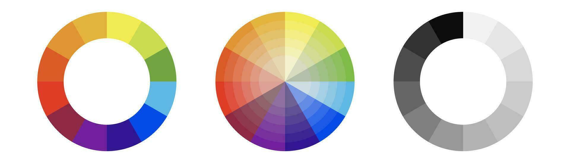 kleur wiel illustratie. kleur palet in cirkel. kleur wiel gradatie. multi gekleurd cirkel. voorraad vector illustratie