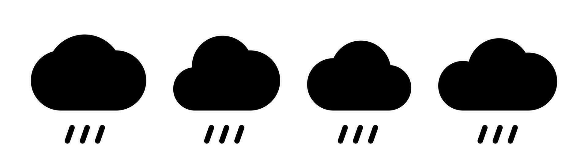 regen icoon set. wolk met regen icoon. glyph regen symbool. glyph wolk set. weer teken in stevig. wolk vector teken. voorraad vector illustratie