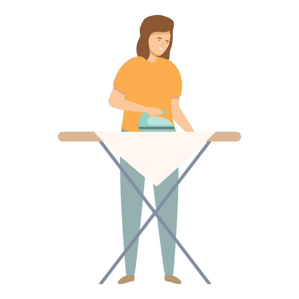 vrouw strijken kleren icoon tekenfilm vector. ijzer bord tafel. vector