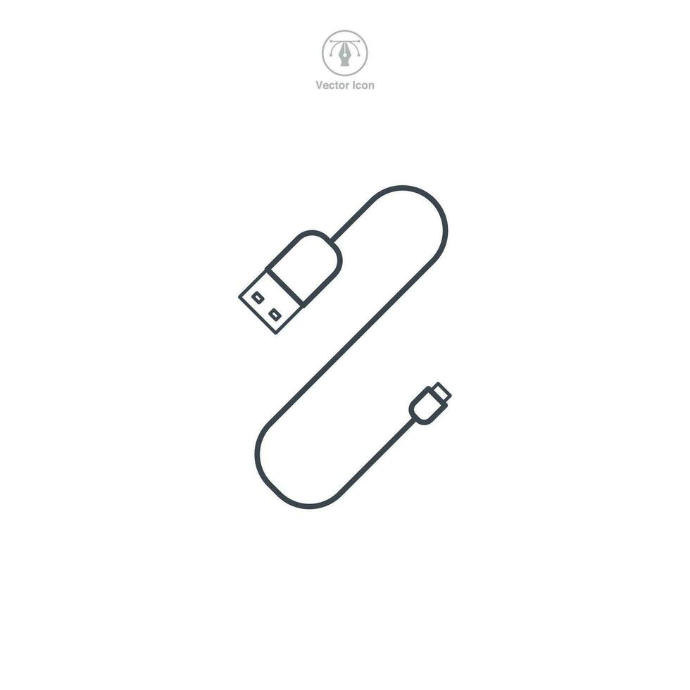 opladen kabel icoon symbool vector illustratie geïsoleerd Aan wit achtergrond