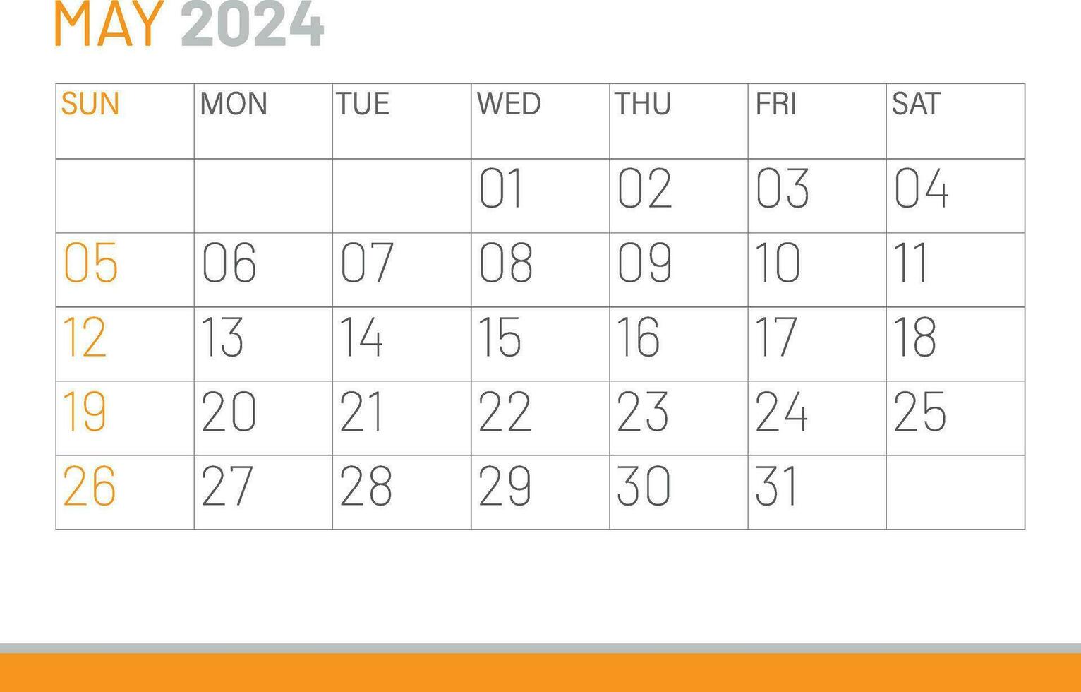 kalender mei 2024, zakelijke ontwerp sjabloon vector. bureau kalender 2024 vector