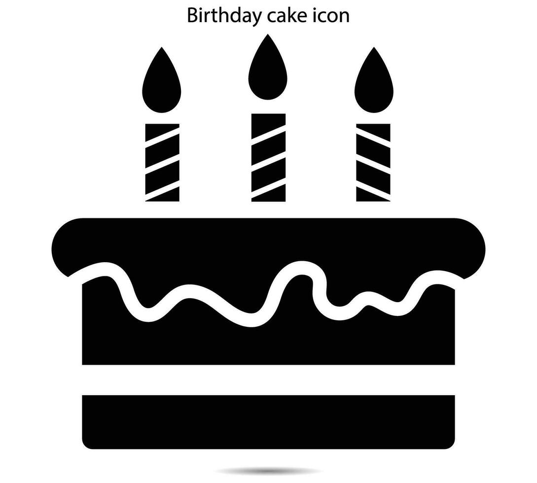 verjaardag taart icoon, vector illustratie
