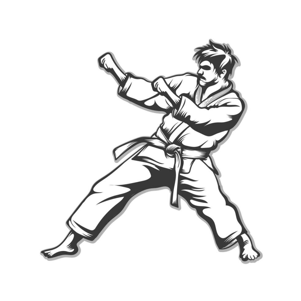 karate vechter stijl vector ontwerp