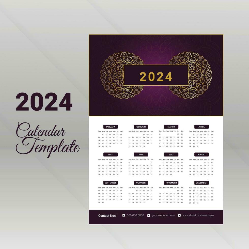 kalender ontwerp 2024 zakelijke ontwerp sjabloon vector. vector