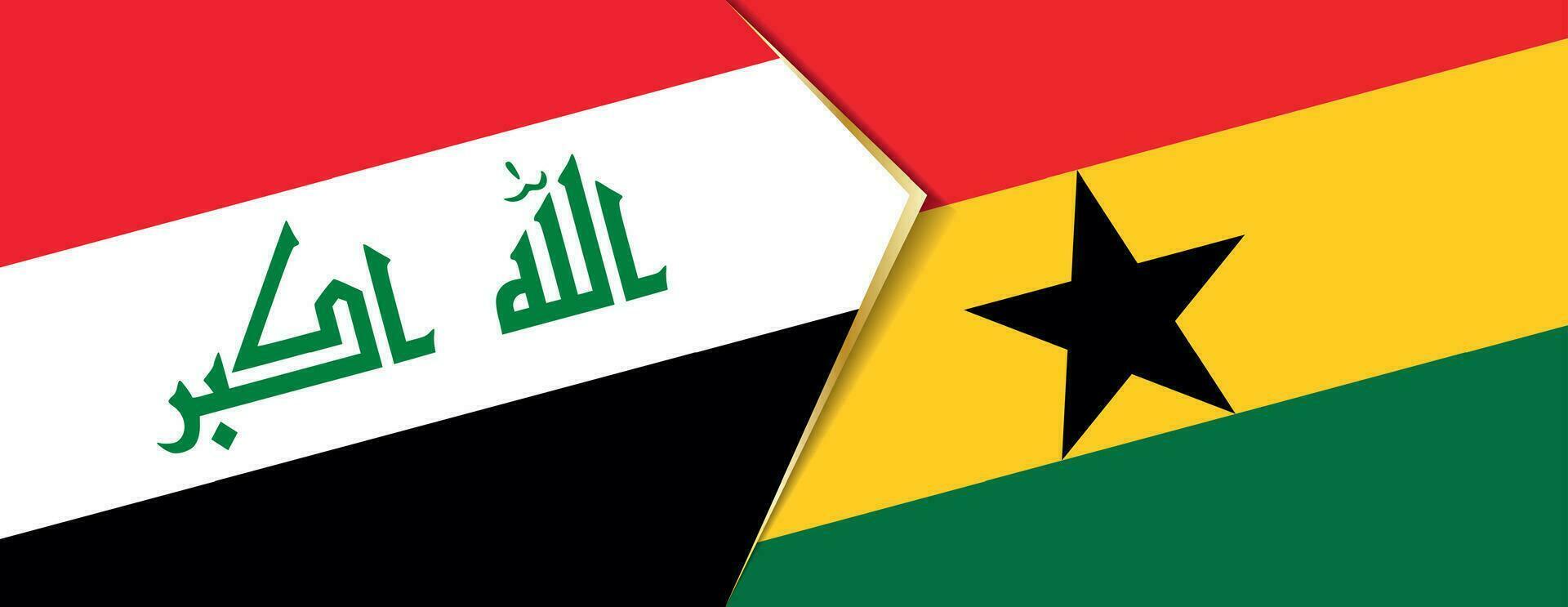 Irak en Ghana vlaggen, twee vector vlaggen.