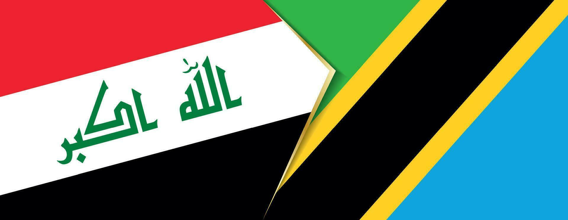 Irak en Tanzania vlaggen, twee vector vlaggen.