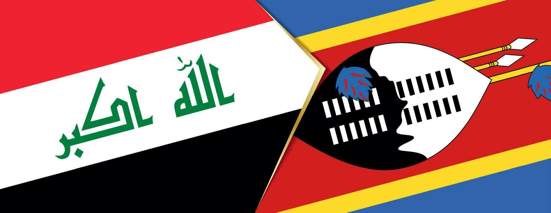 Irak en Swaziland vlaggen, twee vector vlaggen.