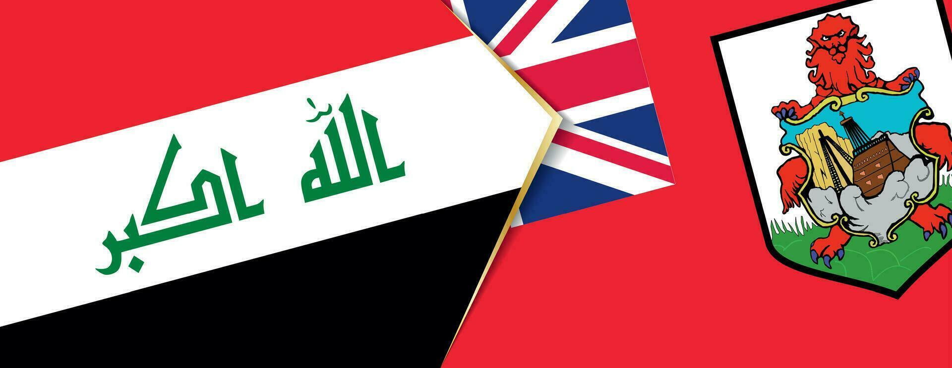 Irak en bermuda vlaggen, twee vector vlaggen.