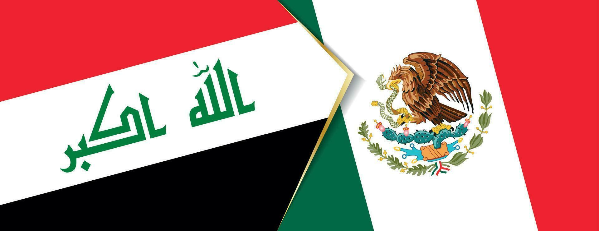 Irak en Mexico vlaggen, twee vector vlaggen.