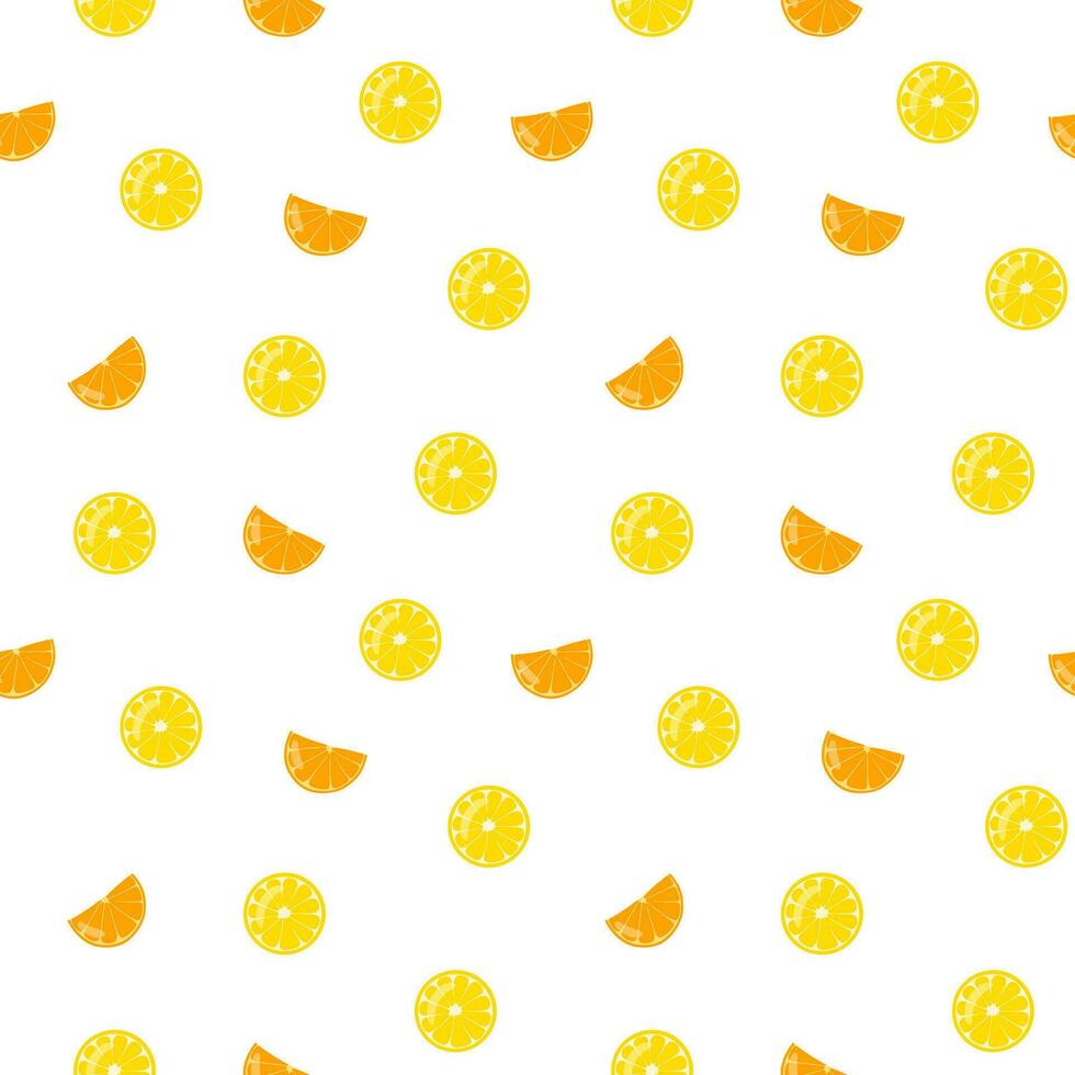 oranje en citroen plakjes vector naadloos patroon, achtergrond, behang, afdrukken, textiel, kleding stof, omhulsel papier, verpakking ontwerp