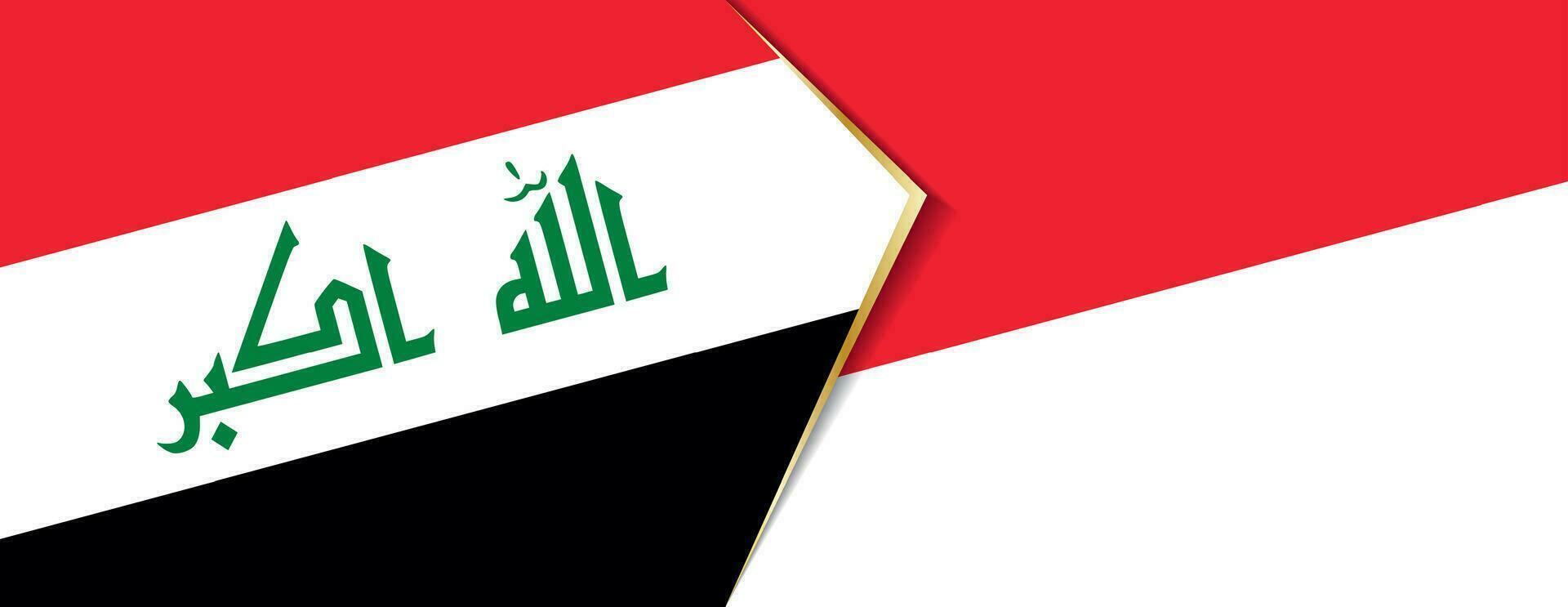 Irak en Indonesië vlaggen, twee vector vlaggen.