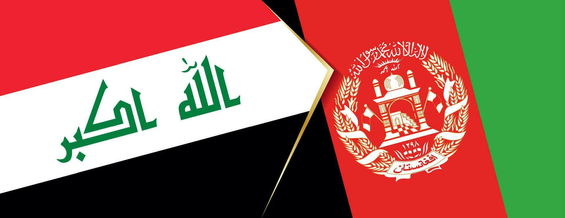 Irak en afghanistan vlaggen, twee vector vlaggen.