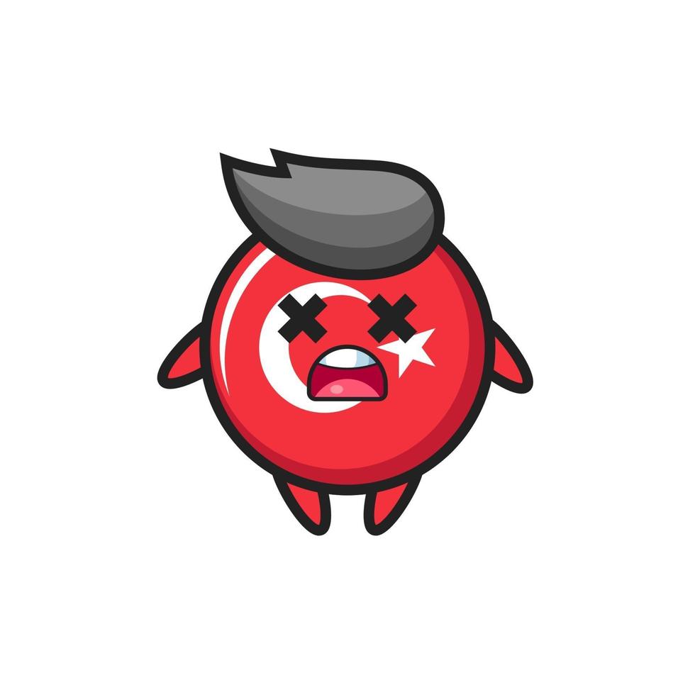 de dode turkije vlag badge mascotte karakter vector