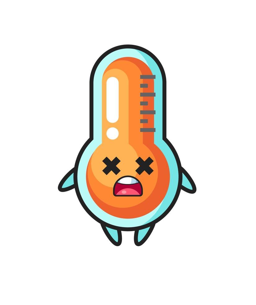 de dode thermometer mascotte karakter vector