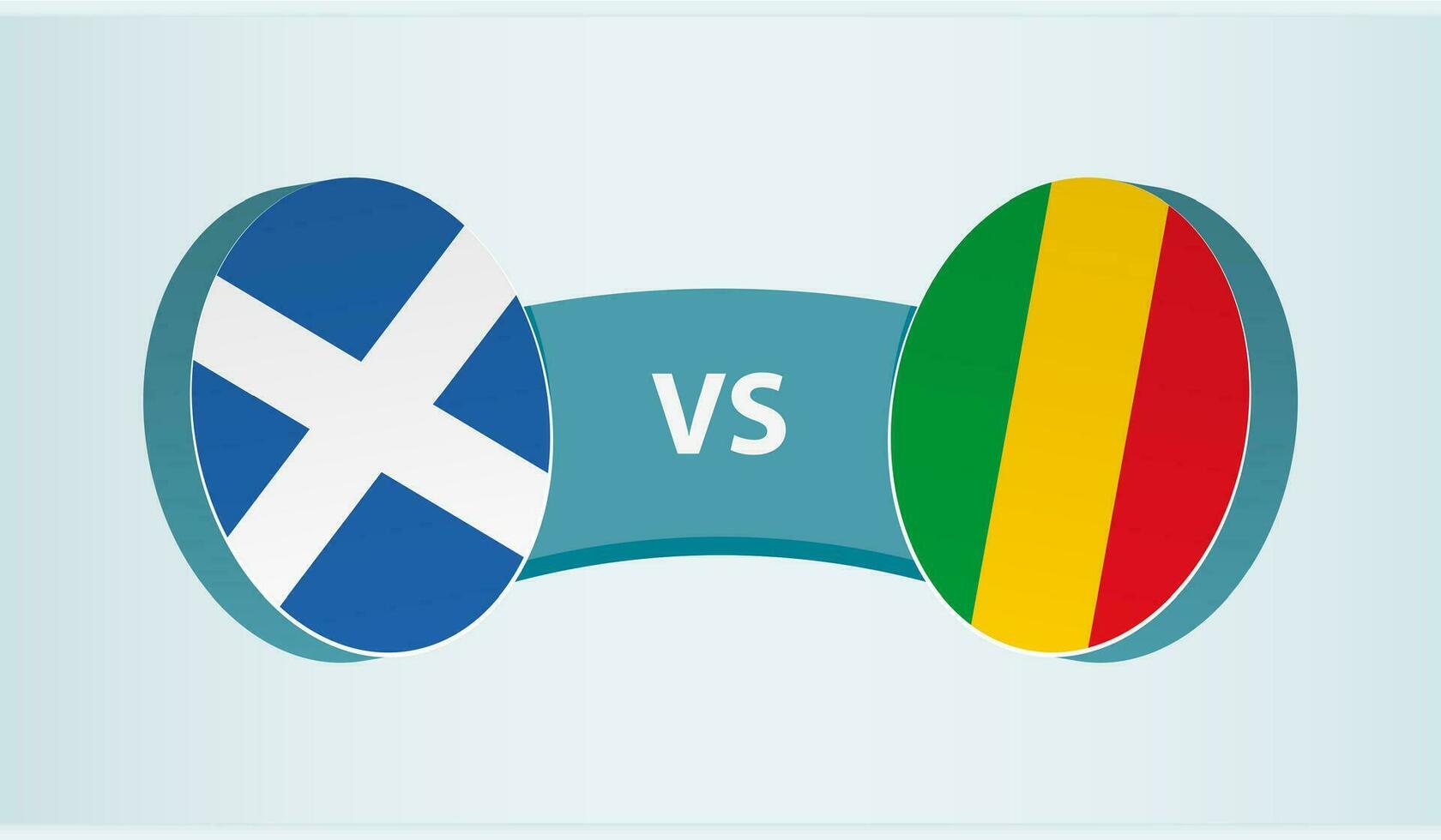 Schotland versus Mali, team sport- wedstrijd concept. vector