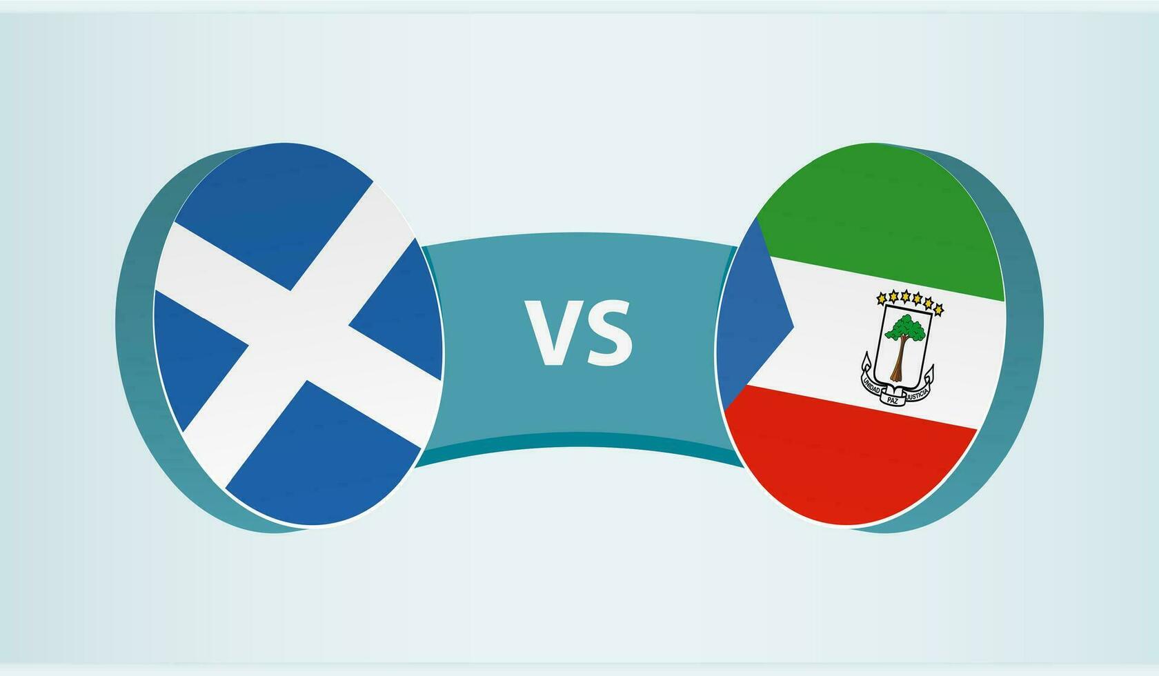 Schotland versus equatoriaal Guinea, team sport- wedstrijd concept. vector