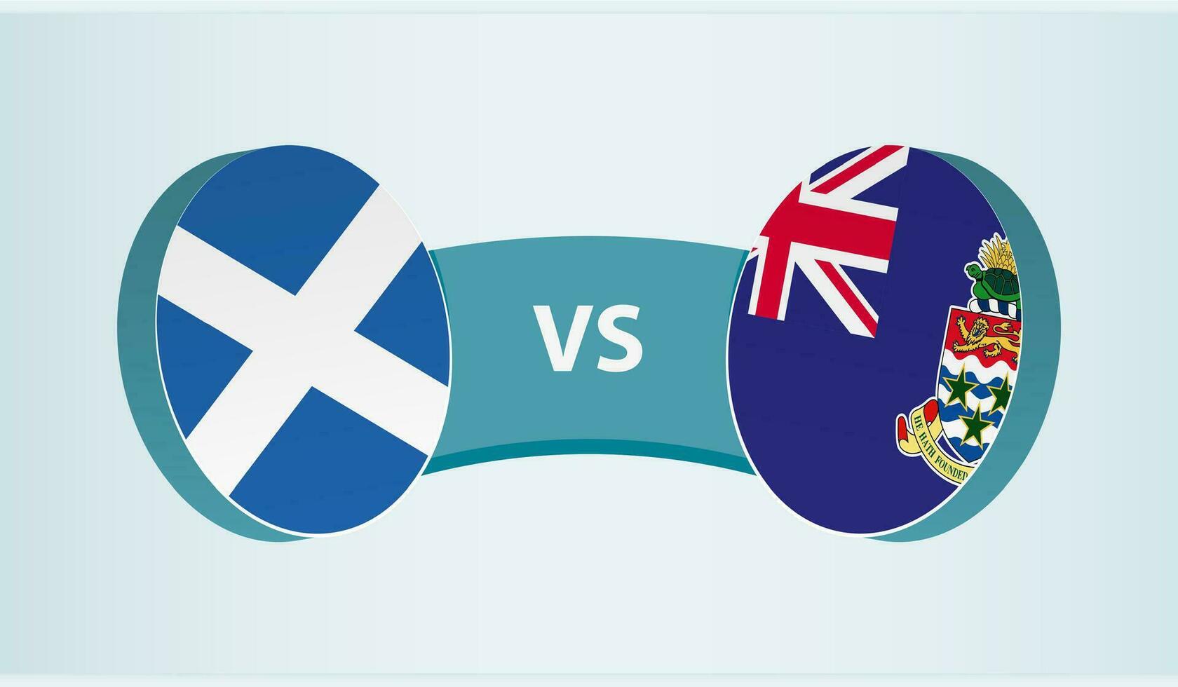 Schotland versus kaaiman eilanden, team sport- wedstrijd concept. vector